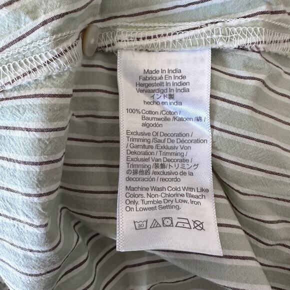 madewell the melody smocked midi dress pistachio stripe np125 women small - Picture 8 of 8